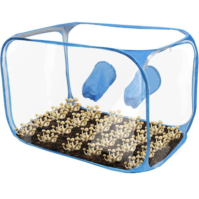 Mycology Supplies Garden Greenhouses Portable Foldable Pvc Still Air Box Cultivation Tent Kit Easily Pop up Mushroom Growth Tent