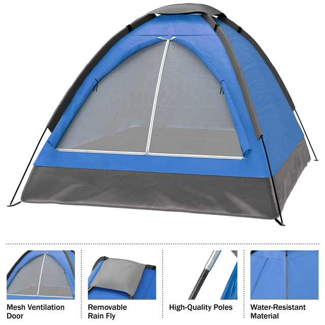 2-Person Lightweight Dome Tent for Camping Hiking Backpacking Beach Camping-Family Outdoor Tent