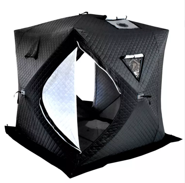 OEM Customization Outdoor Extra Large Insulated 2-Person Winter Carp Ice Fishing Steam Sauna Tent 6-Side Portable Camping Pop-up Automatic