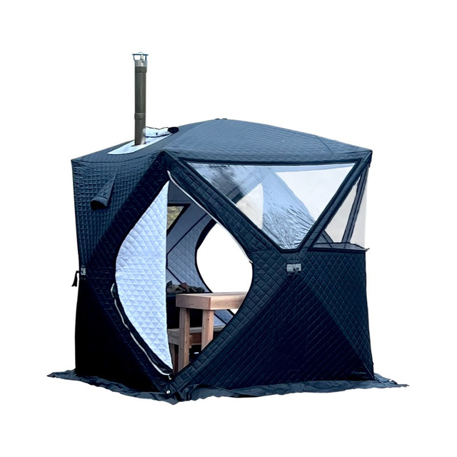 Factory wholesale Oxford 3-4 People Portable 3 Layers Sauna Tent for outdoor camping