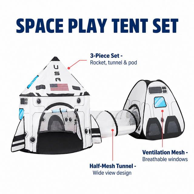 3-Piece Space Play Tent Set