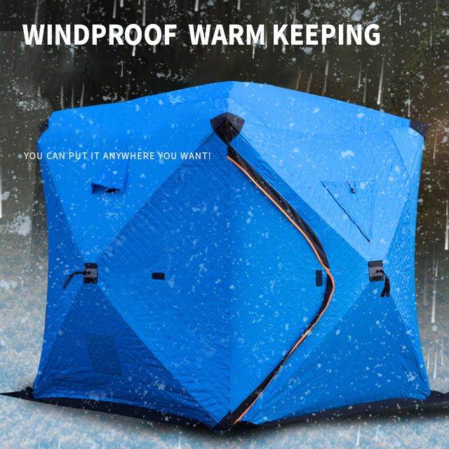 OEM Customization Outdoor Extra Large Insulated 2-Person Winter Carp Ice Fishing Steam Sauna Tent 6-Side Portable Camping Pop-up Automatic